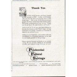 1963 Prudential Federal Savings Ad "Thank You."