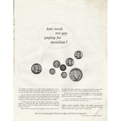 1958 Electric Light and Power Companies Ad "paying for socialism"