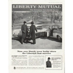 1958 Liberty Mutual Insurance  Ad "thank your lucky stars"
