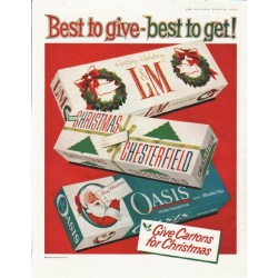 1958 Liggett & Myers Tobacco Company Ad "Best to give"