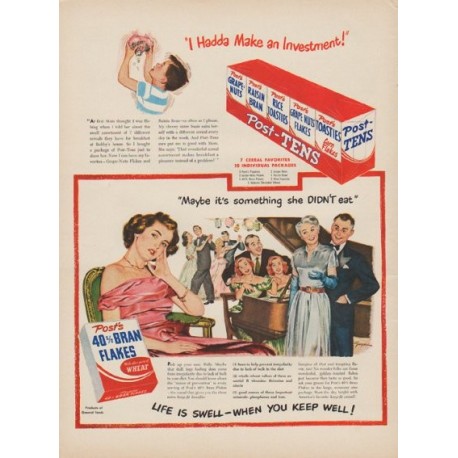 1949 Post's Ad "I Hadda Make an Investment!"