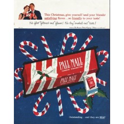 1958 Pall Mall Cigarettes Ad "This Christmas"