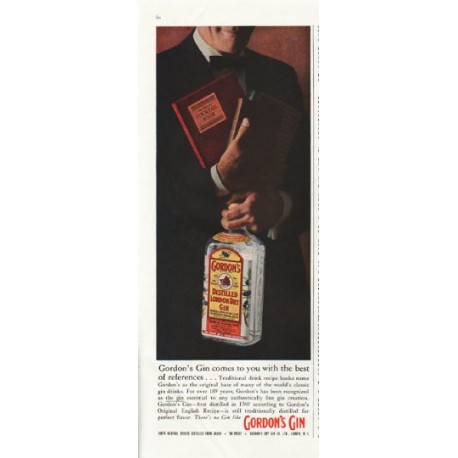 1958 Gordon's Gin Ad "Cocktail Book"