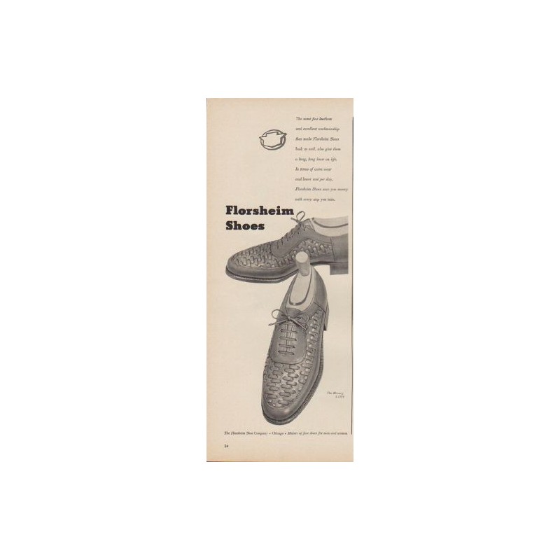 1949 Florsheim Shoes Ad 