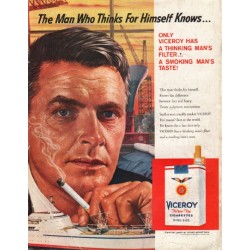 1958 Viceroy Cigarettes Ad "The Man Who Thinks"