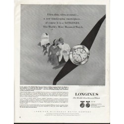 1964 Longines-Wittnauer Watch Ad "Ultra-thin"