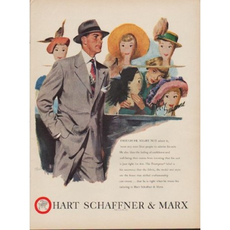 1949 Hart Schaffner & Marx Ad "... any man likes people to admire his suit."