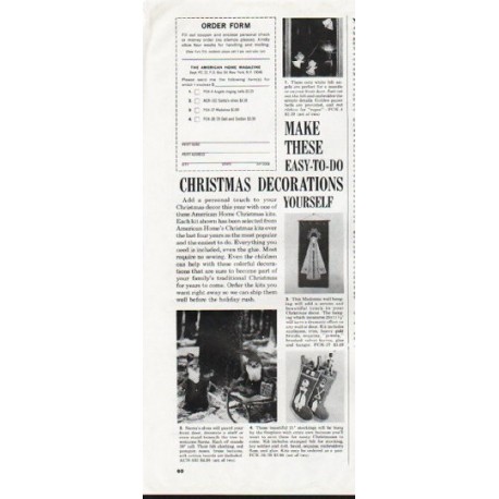 1964 American Home Christmas Ad "Christmas Decorations"