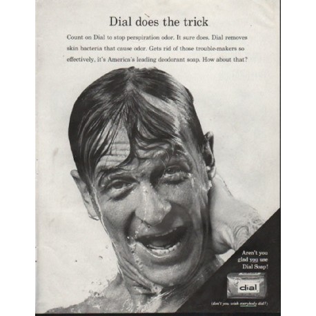 1964 Dial Soap Ad "does the trick"
