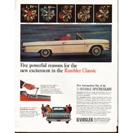 1965 Rambler Classic Ad "Five powerful reasons" ~ (model year 1965)