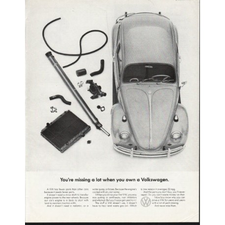 1965 Volkswagen Ad "missing a lot" ~ (model year 1965)