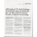 1965 Members New York Stock Exchange Ad "1,200 stocks"