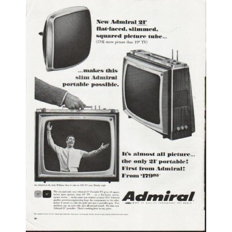 1965 Admiral Television Ad "New Admiral 21""