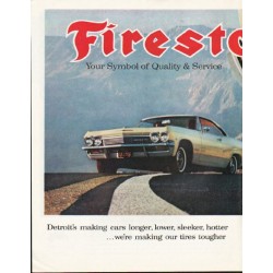 1965 Firestone Tires Ad "Symbol of Quality & Service"
