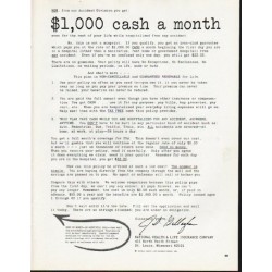 1965 National Health & Life Insurance Company Ad "cash"