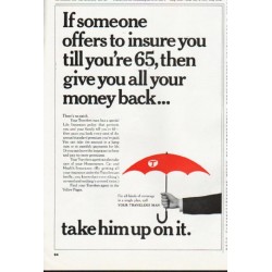 1965 Travelers Insurance Ad "all your money back"