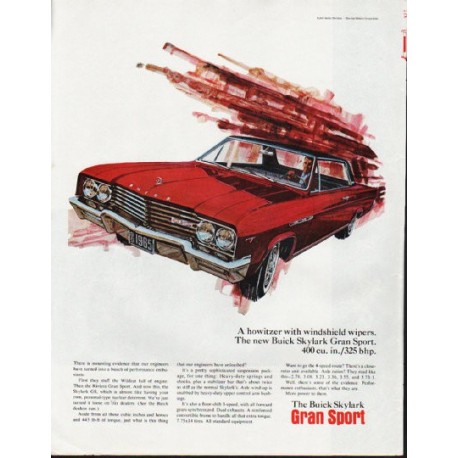 1965 Buick Skylark Ad "howitzer with windshield wipers" ~ (model year 1965)
