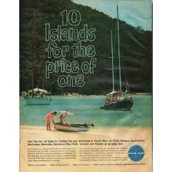 1961 Pan Am Airline Ad "10 Islands"