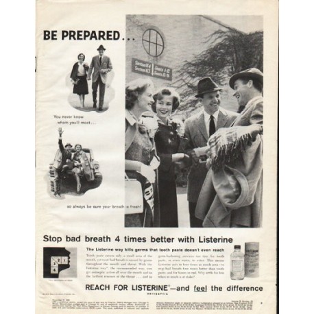 1961 Listerine Antiseptic Ad "Be Prepared"