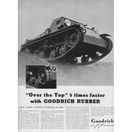 1937 Goodrich Rubber Ad "Over The Top"