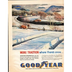 1961 Goodyear Tires Ad "where there's snow"