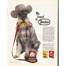 1961 Friskies Dog Food Ad "My brand"