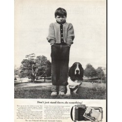 1961 Polaroid Camera Ad "Don't just stand there"