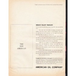 1961 American Oil Company Ad "World's Tallest Traveler!"