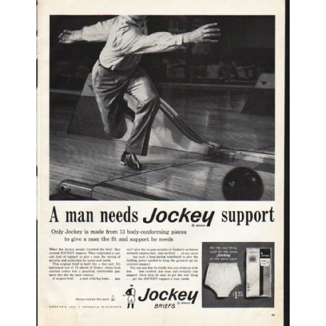 1961 Jockey Briefs Vintage Ad Jockey support