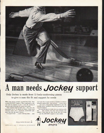 1961 Jockey Briefs Vintage Ad Jockey support