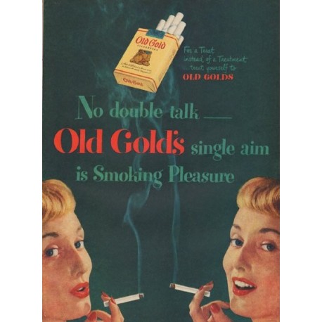 1949 Old Gold cigarettes Ad "No double talk"