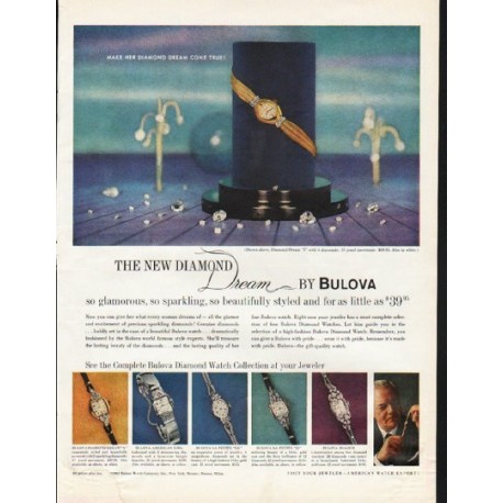 1961 Bulova Watch Ad "The New Diamond"