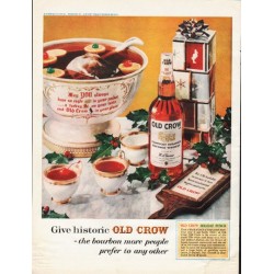 1961 Old Crow Bourbon Whiskey Ad "historic Old Crow"