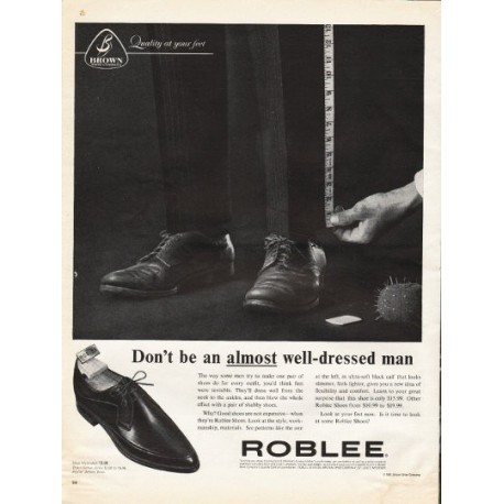 1961 Roblee Shoes Ad "almost well-dressed man"