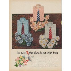 1949 Van Heusen Ad "the colors that bloom in the spring tra-la"