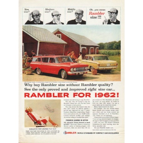1962 Rambler Ad "New size" ~ (model year 1962)