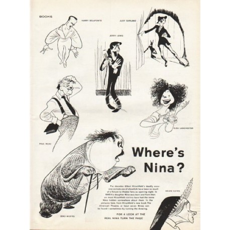 1961 Albert Hirschfeld Article "Where's Nina"