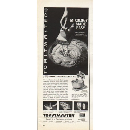1961 Toastmaster Ad "Mixology Made Easy"