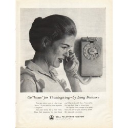 1961 Bell Telephone System Ad ""home" for Thanksgiving"