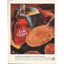 1961 Log Cabin Syrup Ad "real maple flavor"