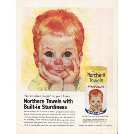 1961 Northern Towels Ad "Built-in Sturdiness"