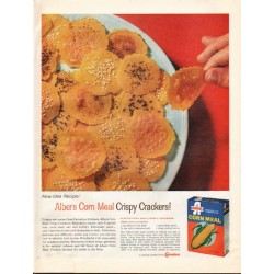 1961 Albers Corn Meal Ad "Crispy Crackers"