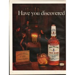 1961 Hiram Walker's Ten High Bourbon Ad "TRUE bourbon"