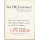 1961 Hiram Walker's Ten High Bourbon Ad "TRUE bourbon"