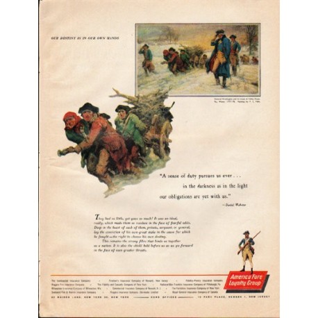 1961 America Fore Insurance Ad "Our destiny"