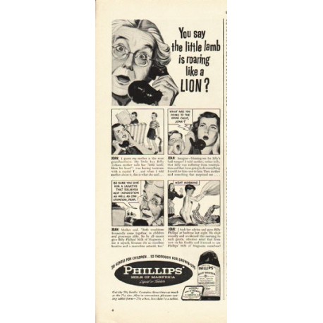 1948 Phillips' Milk of Magnesia Ad "the little lamb"