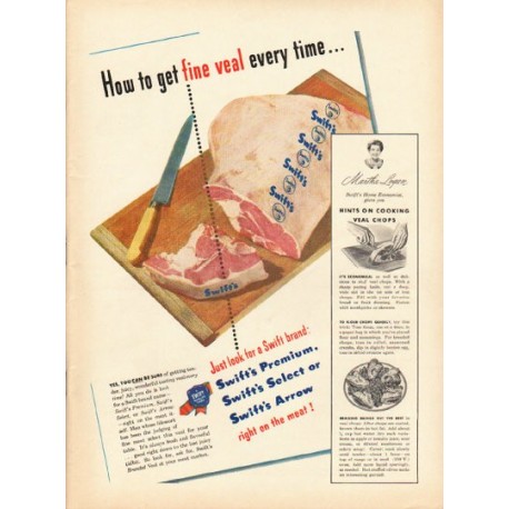 1948 Swift's Veal Ad "fine veal"