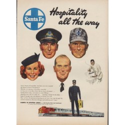 1949 Sante Fe Ad "Hospitality all the way"