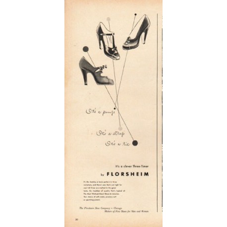 1948 Florsheim Shoes Ad "It's a pump"