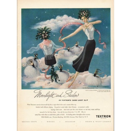 1948 Textron Slip Ad "Moonlight and Shadow"